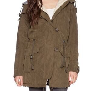 Sanctuary Women's Small Parka Jacket in fatigue color